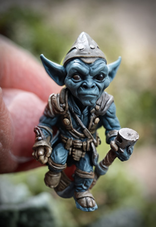 overhead view from above mageknight miniature  goblin figurine