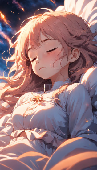 ?masterpiece, Highest Quality, MovieSteel, 1female, Cloud Lady, Floating in the sky, close-up, brightness, happiness, Warm and soft lighting, sunset, Sleeping, Sleep on your stomach, sleep, eyes closed, fatigue. (sparks:0.7)