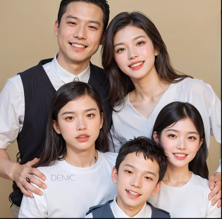 arafed family posing for a picture in a studio with a tan background, family photography, family portrait, happy family, family photo, dent wu, joy ang, promotional photo, family, promotional portrait, full protrait, home photography portrait, classic portrait, color studio portrait, peter chan, ross tan, gemma chen, ben lo, xision wu, photo shoot