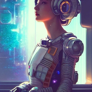 portrait armored astronaut girl, inside spaceship command room viewing galaxy, ssci-fi neon light effect flushing and fantasy, intricate and very very beautiful and elegant, highly detailed, digital painting, artstation, concept art, smooth and sharp focus, illustration, art by tian zi and WLOP and alphonse mucha