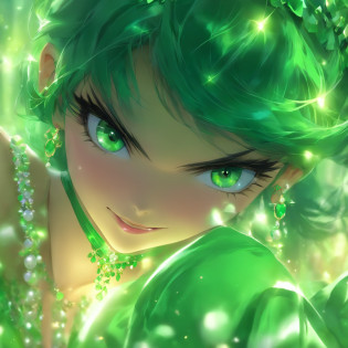 Boyish very short black hair, lipsticks, Japan woman smiling, Green Long Grove,?Emerald Tia boyish very short black hair, lipsticks, Japan woman smiling, Satin green long gloves, Green Pearl Necklace, verd s eyes, Green eyes, Long green gloves made of satin material, big breasts beautiful, Green Bridal Veil, Green eyes, Emerald Earrings,emerald tiara, Green eyes