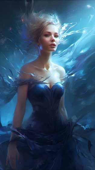 Breathtaking illustration of a stunning water nymph fairy, underwater. ::5 The fairy is exquisitely beautiful, slender, alluring, floating in a tempting pose. She wears nothing, powderBlue hair. The background is a dark underwater set, light filters from the surface. ::4 Illuminated air bubbles swirling in water, spread by the graceful, alluring nymph with a mischievous aura that draws all who behold her under her spell. Her lithe figure and delicate wings seem to shimmer like an gem. The mood is sensuous, diaphanous, ethereal. cinematic lighting, bokeh, fantasy lighting, caustics. ::3 The composition conveys emotion and physicality through the use of subtle facial expressions and body language, diaphanous. mix media, watercolour, pastel pencil, ink wash. Andrew Wyeth style. fantasy art, watercolour painting, contemporary art illustration. ::4 --no bad anatomy, text, signature, watermark, username, low resolution, worst quality, low quality, jpeg artefacts, blurry, cropped, badly framed --ar 9:16 --v 5 --c 20 --seed 0945 --s 500