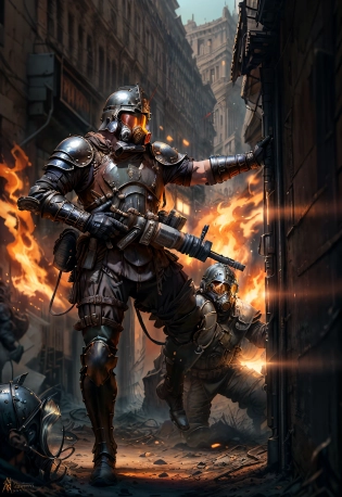 (centurion roman wearing a gasmask:1. 1), Black and gray plate Armor with galea helmet of roman armor, full body, trending on ArtStation, octane render, (art by artgerm and greg rutkowski and craig mullins and James Jean and Marc Simonetti) , <lora:epiNoiseoffset_v2:1> , <lora:postapocalypseAI:0. 35>, 16k, UHD, HDR, (Masterpiece:1. 5), (best quality:1. 5)