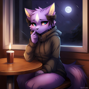 Female Shikabane, cute face cute body, sitting at a booth, in a restaurant, depressed, (looking outside a window:1.2), (looking away from viewer:1.3) rainy day, nighttime, by teranen, by freeedon, soft shading, warm lighting, high quality, behind a table, upper body shot, (sitting across a table from viewer:1.3), sitting across the table, high quality, high definition, behind a table
