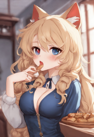Sexy woman, blue fur jacket over white t shirt, medium chest, black denim shortpants and kneehighsocks, wide hips, absolutely gorgeous, anime catgirl wit h catears and tail,showing ass to camara, hourglass body shape, seductive kissing, playing with , eating and licking ass, grabbing ass, playing with a dildoanime catgirl being attacked by tentacles, nsfw, hentai, sex, facial, sucking/licking,cum blonde long hair, red eyes,