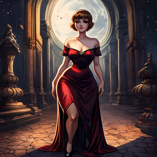 Vintage, 1930s, Long dress, dress defining the body, short hair, wide hips, huge thighs, slim waist, flapper, masterpiece, HD, vibrant,  dark atmosphere