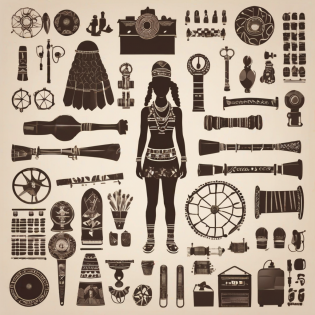 knolling, isotype of a modern sale of spare parts and accessories for beautiful african tribal vodoo shaman teenage girl , minimal desin, vector, simple, flat, transparent background ,knolling, isotype of a modern sale of spare parts and accessories for beautiful african tribal vodoo shaman teenage girl , minimal desin, vector, simple, flat, transparent background , Analog Film