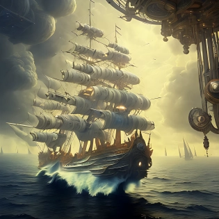 mdjrny-v4 style, incredible highly detailed pirate ship in space, space background, perfect composition, beautiful detailed, intricate, insanely detailed, octane render, trending on artstation, artistic, photorealistic, concept art, soft natural volumetric cinematic perfect light, chiaroscuro, award winning photograph, masterpiece, oil on canvas, raphael, caravaggio, greg rutkowski, beeple, beksinski, giger style