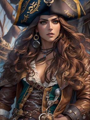 (masutepiece, Fascinating depiction of sexy pirates dressed as seductive pirates:1.3), (Captivating depictions that exude the perfect blend of glamour and adventure:1.2), (Meticulosamente trabalhada para destacar o charme cativante dos personagens:1.2), (Uma pirata sedutora em uma roupa de pirata encantadora que destaca sua figura:1.1), (Balance classic pirate elements with a modern touch of sensuality:1.1), (His confident and bold expression is?increasing its enigmatic charm:1.1), (Attention was paid to the details of the outfit, From low neck to complex accessories:1.1), (Background that captures the essence of the pirate world, Com tesouros e dicas de aventura:1.1), (By embracing sensuality?Depictions that evoke a sense of intrigue and adventure:1.1), (The fusion of attractive aesthetics and the spirit of piracy is?Create visually captivating compositions:1.1), (Images that inspire viewers to imagine the story and escapades of this captivating pirate character:1.1), (Obra de arte que celebra a fantasia e o glamour de forma vibrante e cativante:1.1), (An invitation to embrace the charm of the high seas and the intriguing world of sexy pirates:1.1)), cinemactic, ultra-detalhada, detalhes insanos, Lindamente colorido, Motor irreal, graus de liberdade, Hyper-Resolution, Megapixel, cinematic lighthing, antialiasing, FKAA, TXAA, NFFSW, SSAO, postprocessed, post - production, Mapeamento de tons, ..cgi, VFX, Tokusatsu, insanamente detalhado e intrincado, Hiper maximalista, hyper realistic, volumetric, fotorrealista, ultra fotorreal, ultra-detalhado, detalhes intrincados, super detalhado, fulcolor, Volumetric lightning, NFFSW, Realistic, Motor irreal, 16 mil, foco n�tido, octan render