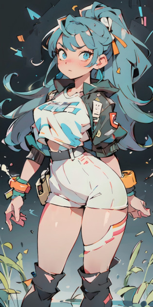 comix illustration style,tatoon style ,  ashley alexiss  ,beautiful woman with long  hair ultra detailed, (beautiful and clear background:1.2),, fantastic paintings ,graffit style,  flowers, olhos altamente detalhados , a white t-shirt or dressed in a jaeans jacket mulher super detalhada no estilo anime , cabelos ultra detalhados com um leve efeito de brilho , olhos, boca, e nariz com super detalhe de fidelidade , corpo perfeito e ultra detalhado , Futuristic style sticky clothing with effects of various colors and prints super detailed and intricate tattoo style , bracelets on the arms of grafiato in black colors ,cinza e branco ultra detalhados , serious and sensual face , best quality, high quality, extremely detailed cg unity 8k wallpaper, hdr, trending on artstation, trending on cgsociety, high detaily?Complex design?boots?white backdrop?Leave white space?Game model? Stunning lighting? C4D?oc rendered?Movie edge light?The light is delicate????Ultra detailded?Epic composition?Super HD?high qulity?highest quallity?32K