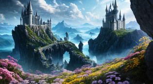 ((masterpiece)), best quality, high quality, ((extremely detailed CG unity 8k wallpaper)),(fantasy), A place like black magic world, dark-ish color, castles, tremendous dragons fly in the sky, huge dragons, dragons shooting lots of  fire balls, ruining the ground, magic movie style, harry potter movie style, viewing on higher mountain, Mono Lake, 3D Digital Paintings,award winning photography, Bokeh, Depth of Field, HDR, bloom, Chromatic Aberration ,Photorealistic,extremely detailed, trending on artstation, trending on CGsociety, Intricate, High Detail, dramatic, art by midjourney