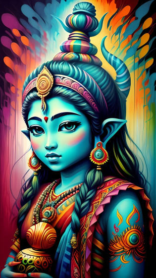 (Deus hindu shiva azul adulto tambor),  Eduardo Kobra acolchoamento ,multidimensional geometric wall PORTRAIT, arte, Chibi,
Yang016K, lindo, Colouring,
Primary works, qualidade superior, melhor qualidade, Arte Oficial, Beautiful and Aesthetic,