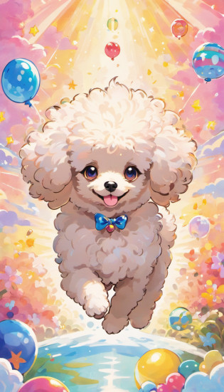 Experience the whimsical world of Naoki Saito through this enchanting Toy Poodle illustration. Naoki Saito's distinctive style is characterized by vibrant colors, intricate details, and a touch of surrealism, and all these elements converge to bring this artwork to life.

In this mesmerizing piece, the Toy Poodle is transformed into a magical creature, its fur adorned with a kaleidoscope of vibrant hues that burst forth from the canvas. Saito's meticulous attention to detail creates a sense of depth and texture in the Poodle's fluffy coat, making you want to reach out and touch it.

Set against a backdrop of fantastical landscapes and dreamlike scenery, the Toy Poodle becomes a fantastical companion, inviting you to explore this captivating world. Naoki Saito's masterful use of color and composition draws you into a narrative that's both playful and profound.

This artwork not only celebrates the beauty and charm of the Toy Poodle but also invites you to embark on a visual journey through the imagination of one of today's most visionary artists. It's a delightful fusion of canine elegance and surreal wonder that's sure to captivate art enthusiasts.

Bring a touch of magic and artistry into your life with this Toy Poodle illustration in Naoki Saito's style, and let it transport you to a world where dreams and reality intertwine,