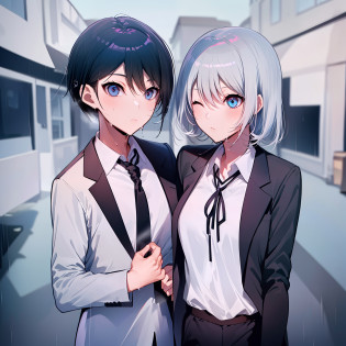(((obra-prima))), (((melhor qualidade))), (((Somente duas pessoas diferentes))), (((Sozinhos))), alto, ((((((1boy with short black hair and 1girl with long gray hair are kissing)))))), ((((1girl she has gray hair with blue eyes and 1boy he has short black hair with red eyes who are classmates)))), ((((They have different hair colors and eyes do not confuse)))), (desenha Kei e kiyotaka ayanokouji olhando um para o outro), (2schoolmates who are Kei and kiyotaka ayanokouji looking at each other), (Kei1), (((((Ela tem olhos azuis))))), (ela tem cabelo longo), (ela usa um uniforme escolar), (ela tem fita), (ela tem franja), ??, (((ela tem cabelo grisalho))), (ela tem faixa de cabelo preto), (she has neck tape), (cabelo entre os olhos), (She has medium breasts), (Tiroteio de Cowboy), (she is looking seriously at Kiyotaka Ayanokuji), (anatomicamente correto corpo inteiro), (is standing in the street with rain falling), (esta com uma cara triste e preocupada), (Full detailed scenario), (1menino), (Kiyotaka Ayanokuji), (adolescente de 15 anos), (((ele usa uniforme escolar, camisa branca, Black jacket, jaqueta aberta, gravata vermelha, long black pants, sentado;))), ((((ele tem olhos vermelhos)))), ((ele tem cabelo preto curto)), (((corpo inteiro anatomicamente correto))), (((pernas normais))), (((ele usa sapatos pretos))), (ele esta olhando para Kei1), ((He's in front of Kei wanting to give her a kiss with his eyes closed)) , (he's facing Kei), (Cena emocionante), (misterioso), (Full scenario), ((((They're soaking up with a lot of passion and abrasion)))), ((((They are being wet by the rain along with their clothes)))), ((Their bodies are anatomically correct and detailed without errors))