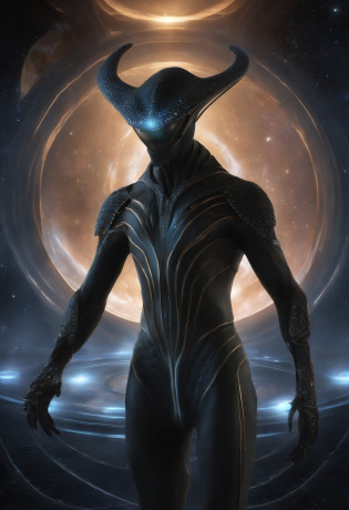 Um mago alien marron , alien possesses incredible humanoid characteristics, with facial features that recall the beauty of the human being, mas com um exuberante, Pointed elf ear that gives him an even more enigmatic appearance.

Mestre em alquimia, Alien Wizard, that adapts instantly to environmental conditions;, making it invisible when needed. He uses alien cybernetic implants that fuse with his body organically, allowing it to connect directly to the intergalactic information network.

Inside the healing alien light chamber, the Prismatic Xenomorph experiences a transcendental transformation, as your consciousness expands beyond the boundaries of space and time. He unlocks the secrets of the multiverse through his almond pupil, which becomes a portal to other dimensions.

Enquanto isso, Your alien companion, um ser de energia pura e serenamente transparente, observa a cena, emanating an aura of calm and cosmic wisdom.

While the Prismatic Xenomorph connects with the ancestral wisdom of its alien people, The lab itself comes to life, with ever-changing fractal geometry and moving holographic landscapes, creating a truly surreal and enigmatic environment.

In this alien setting, The impossible becomes possible, and the boundary between reality and science fiction dissolves into a cosmic dance of color, sons e ideias, Challenging all conventional notions