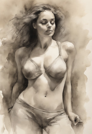 a pencil sketch of a woman , a charcoal drawing by William Twigg-Smith, CGSetna��o, Arte figurativa, charcoal drawing, Pencil sketch, dynamic pose, andando