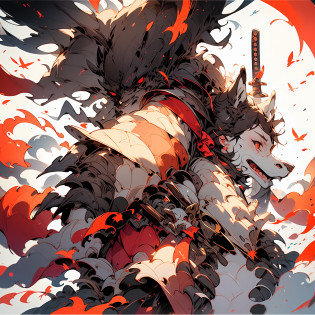 Create an AI illustration of a young girl, (black short hair), red eyes, a deer antler headband.samurai,samurai_aromr,holding Japanese sword,frontal face,head shot,head shot, shoot from above,expressionless,detailed skin, She wears armor while pairing it with a miniskirt, showcasing her unique style. Please draw this illustration in the highest quality possibl, large-scale artwork features a winter waterfall, a white torii gate, and 100 meticulously painted white foxes, generated in a photo-realistic 4DCG art style and photographed in a bird�s eye view from above the torii gate.
