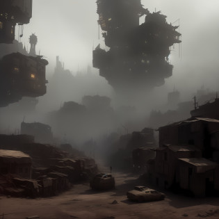 there is a picture of a city with a lot of buildings, digital concept art of dystopian, dystopian wasteland, dystopian environment, dystopian slums, an abandoned dystopian city, dystopian landscape, dystopian alien landscape, dystopian scifi apocalypse, dystopian city, foggy dystopian world, scenic dystopian environment, slum mountain futuristic urban, dystopian cyberpunk city, post - apocalyptic city, dystopian atmosphere