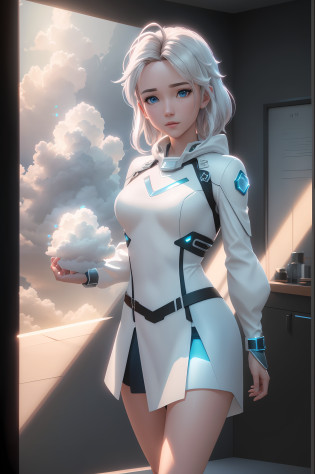 (( cloud holding a cute cloud )) (High Dynamic Range), Ray tracing, NVIDIA RTX, Ultra HD, Unreal 5, Subsurface Dispersion, PBR texture, Post-processing, Anisotropic filtering, Depth of field, Maximum sharpness and sharpness, Multi -  Layered texture, albedo and mirror mapping, surface shaders, accurate simulation of light-material interaction, octane rendering, dichroic lighting, low ISO, white balance, rule of thirds, wide aperture, 8K RAW, sub-pixel efficiency, sub-pixel wrap  , (Luminance Particles: 1.4), {{Masterpiece, Best Quality, Highly Detailed CG, Unity 8k wallpaper, 3D, Cinematic Lighting, Lens Flare}},