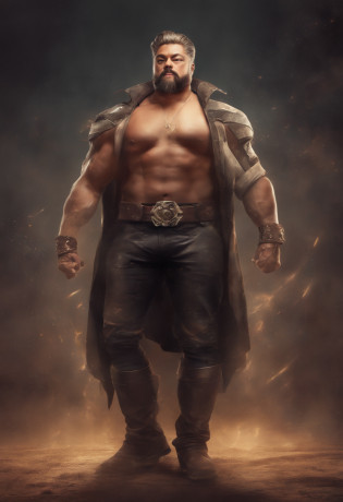 A Charles Spurgeon bodybuilder, embodying the perfect fusion of Charles Spurgeon, exuding an aura of strength and confidence. Enhanced with HDR technology, this image depicts a true masterpiece, 4K resolution, cowboy shot