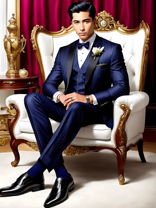 Every element of the artwork has been meticulously crafted, from the fine lines of the pinstripe suit to the intricate stitching on the shoes. The attention to detail is unparalleled, and the result is a breathtaking masterpiece that inspires awe and admiration in all who behold it.