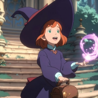 Little Witch casting a wonderfull spell, Studio Ghibli, Niji Mode