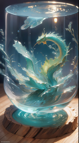 Kizi?Cute girls?((water sphere))?Wearing a Tang costume?Golden?((rainbowing))?water elemental?((vivd colour))?Water quality sense?Magical Circle?water sphere?water dragon?(((Kizi)))?Textures are diverse? chinese dragon concept art? Anime art wallpaper 8 K? anime artsyle? Detailed anime artwork?Epic composition?Realistic lighting?high definition detail?tmasterpiece?Best quality?