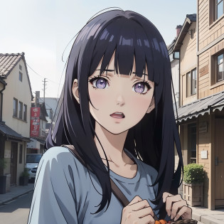 A middle-aged aunt in a blue shirt with short dark blue hair standing in front of a small town market with a vegetable basket in her hand (Happy 1.5) (Open Mouth 1.2) (Wrinkle 1.5) (Middle-aged Aunt 1.5) (Upper Body Display 1.5) (Village House 1.5 in the background) (Cinematic Light 1.5) (Master Masterpiece: 1.4), Hyper Detail, Blunt Bangs, purple eyes,Anime Style 4 K, Anime Rendering, Anime Style. 8k?
