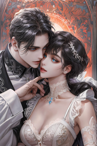 ( Absurd , High quality , ultra detailed, careful with hand ) 2women , lesbian , couple , kissing , One woman is gorgeous queen and Other woman wears maid dress ,  beautiful eyes ( eyes detailed) , lace lingerie , doing kiss to lip , domestic pose