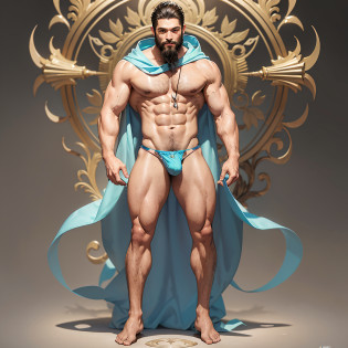 Best quality, realistic, award-winning illustrations, Full body display (intricate details: 1.2), (fine details), (intricate details), (cinematic lighting, best quality), sharp lines, sharp focus, official art, 16k, on white background, (smiling man: 1.3), a naughty young boss, a shredded hood short hair and muscular man with beard stubble, macho (short hair beard: 1.3), one inch head and a smiling look, about 32 years old, (32 years old), short inch hair, (beard stubble: 1.3), (details with shallow wrinkles on the face: 1.2), (mature male facial details: 1.2), , obvious male characteristics, flirting with the camera? No top, bare chest, revealing perfect chest muscles and alluring, only the lower body wearing completely transparent skin-colored thongs, naked, thick, varicose veins, slightly shiny, slightly nude, seems to overflow, alluring faint overflow, extreme detail depiction, man poses for photos, sexy and provocative, all white background, poses to take pictures. Full body display (transparent skin-colored thong with vaguely revealing internal erection structure: 1.7) (Extreme sexiness and seduction: 1.5) (Full body display, panty bulge, male erection: 1.9) (Perfect facial features of Asian supermodel, : 1.5) sweaty, hot --auto --s2