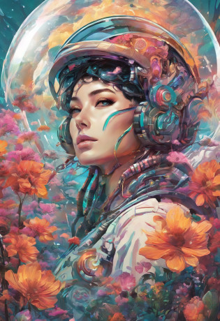 (masterpiece), (best quality), (ultra detailed), Scaramouche(Wanderer), front looking, looking at viewer, upper body, flowers, flowing colors, cloudy sky,