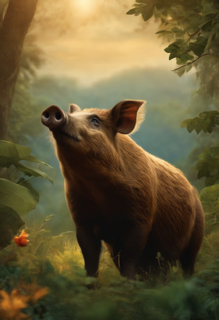 Hello! Que tal criar uma imagem de um javali selvagem ou porco selvagem em um ambiente natural? You can use the digital painting technique or create a detailed illustration. Start by researching visual references of these animals and the environment in which they live. Em seguida, You can use image editing programs, como o Photoshop, para criar a imagem. Remember to capture the essence of wild boar nature, highlighting their distinctive physical characteristics, como presas afiadas e pelagem grossa. Adicione elementos do ambiente para tornar a imagem mais realista, like trees, bushes and a dramatic sky. I'm sure you'll be able to create an amazing image! Se precisar de ajuda com qualquer etapa do processo, just let me know. Divirta-se criando! ?