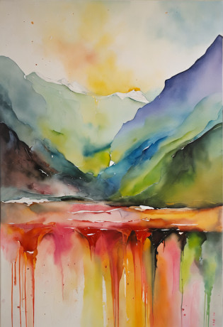 ?aquarela paiting?Swiss glaciers