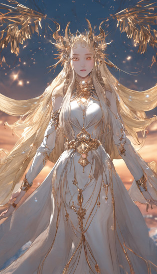 Kizi? ??? choker necklace? The hair is between the eyes? As estrelas\?sigature\?? long whitr hair?golden curly hair? double tails? shinning eyes? ?Nipple Ring? jewely? sorceress woman? By bangs? Black shoes? scenecy? nigh sky? As estrelas\?Skysky\?? starrysky? the night? Clouds? Reflectors? Eau? magia? tarot cards? Water magic?shrine maiden? faeries? ??Beautiful golden crystal star??