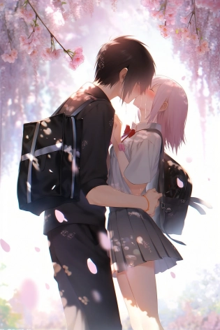 Anime boy kisses a stunning girl, masterpiece, eechi, yuri, ero anime, Fakku, in the style of Yamatogawa --no frame, mockup, signature, watermark, username, low resolution, worst quality, low quality, jpeg artefacts, blurry, cropped, badly framed --ar 2:3 --niji 5 --s 50
