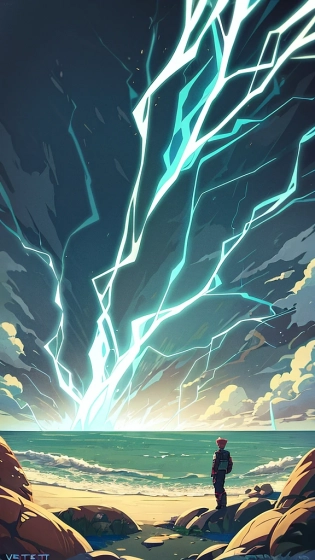 art by Bill Durgin, Vector Art, Studio shot of a Male Ranger, background is Rohan, Stormy weather, Cartooncore, Selective focus, Low Contrast