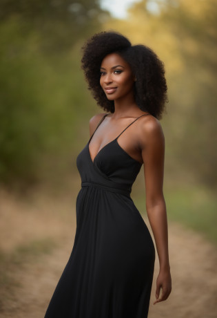 professionnel, (Photo 4k:1.1) par (Jeremy Lipking:0.3), (Dittmann Anna:0.3), (jiner:0.3), (mise au point nette:1.3), High detail, Porter (Long dress with neckline:1.2), beautifull detailed face, yeux noisette, longs cheveux noirs, (attractive young woman:1.3), (Seductive:1.1), (rougissant:1.1), Forme du corps du sablier, gros seins ronds, hanches larges, Femme en robe noire , Black Goddess, tight attire, tight attire, smiling seductively, joli visage, fille parfaite aux cheveux blancs, pose satisfaite, Cute seductive smile, belle fille africaine, bonne jeune fille, very sexy pose, Bel angle, pose attrayante, fille mignonne, sexy pose, Un magnifique Africain, Image du corps entier, Very realistic whole body latina