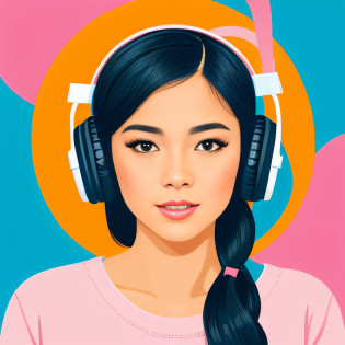 (masterpiece, best quality, beautiful:1.4), a woman with headphones on singing into a microphone, in style of digital illustration, vector artwork, vector art style, extremely high quality artwork, vector style drawing, vector art, jen bartel, digital art style, lowres, detailed vectorart, style digital painting, high quality artwork, digital art high quality, martin ansin artwork portrait, high quality portrait, wallpaper, 8k