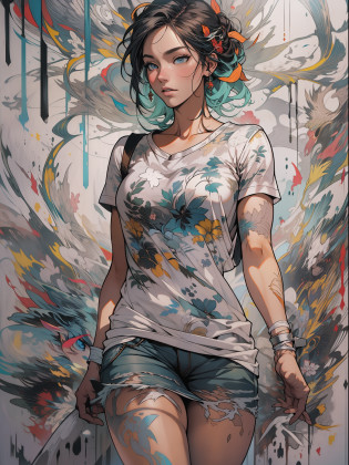 fotografia, adesivo banksy arte , liberdade, alma, digital illustation, comi? style, anatomia perfeita, Centrado, Approaching perfection, Dynamic, altamente detalhado, pintura em aquarela, art-station, arte conceitual, liso, foco n�tido, illustration, arte por Carne Griffiths e Wadim Kashin, peito grande, Anime girl alone with a medium length pose and beautiful clothes,  Heterocromia, anatomia perfeita, Concentrado, Approaching perfection, dynamics, altamente detalhada, folha de caracteres, art-station, arte conceitual, liso, foco n�tido, illustration, arte por Kim Jung gi,, Artgerm, Carne Griffiths e Wadim Kashin , Sasha Yakovleva, Loish, Jeremy Mann, tiro de corpo inteiro, folha de personagem, Onda de raios, bela pintura em aquarela anime, tinta pingando por tim okamura, Victor Nizovtsev, Greg Rutkowski, Noah Bradley. trending in artstation, 8k, obra-prima, Pintura Graffiti, detalhe fino, cheio de cor, detalhe intrincado, Golden aspect ratio illustration, monochrome green background, obra-prima, melhor qualidade, alta qualidade, Altas, melhor qualidade, high resolution fix, bright amazing lighting, aprimoramento de detalhes::style only zuul por valerio 