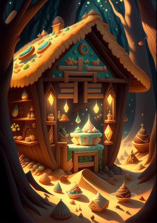 Confectionery?Cookie?Ants move?sand particles?Eau?Eau?Eau?Fantasyart?Yamakawa?rios?the woods?dream magical?Fantasyart?Exquisite?tmasterpiece?8K?Cinematic lighting