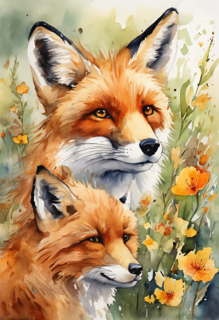 draw a fox in format of animated cartoon