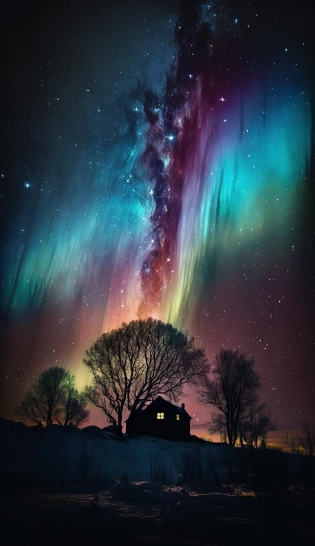 aurora borealis, night time, sky, stars, photorealism, hyper realistic, shot on 65mm, long exposure --ar 9:16 --q 2 --v 4