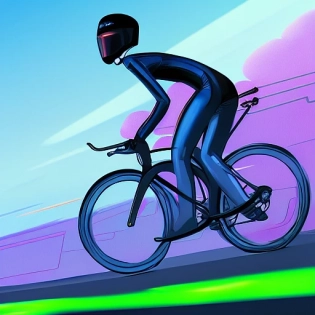 A time trial bike, aerodynamic, in synthwave scifi setting, synthwave , digital painting, artstation, concept art