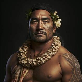 hawaiian man, hawaiian outfit, male, handsome, muscular, attractive, flirting, masterpice, (((full body visible))), looking at viewer, portrait, photography, detailed skin, realistic, photo-realistic, 8k, highly detailed, full length frame, High detail RAW color art, piercing, diffused soft lighting, shallow depth of field, sharp focus, hyperrealism, cinematic lighting