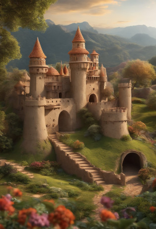 (giant,massive,extremely detailed, hyper-realistic) anthill made in the shape of (an exquisite, a grand, a majestic) Ottoman castle, with (ornate, intricate) arches and (colorful, vibrant) flags waving from the rooftops. The anthill stands proudly, resembling a miniature fortress, with (meticulously crafted, delicate) details highlighting each architectural element.

The anthill's entrance is adorned with (elaborate, ornamental) gates, while (stylized, magnificent) windows and balconies grace the castle walls. The flags flutter gracefully in the wind, adding a sense of life and movement to the scene.

Surrounding the anthill castle, a bustling community of ants go about their daily activities. (Tiny, hardworking) ants scurry, carrying food, building tunnels, and tending to their anthill home. The scene showcases the intricate harmony and organized chaos of the anthill society.

The anthill castle is bathed in (soft, warm) sunlight, casting (subtle, gentle) shadows that accentuate the architectural details. The colors of the scene are (vibrant, vivid), with a mix of earthy tones and vibrant hues, creating a visually appealing and inviting atmosphere.

The anthill castle stands tall in a (lush, vibrant) garden, surrounded by (lush greenery, colorful flowers). The garden is filled with (delicate, blooming) plants and (whispering, rustling) trees, providing a serene and picturesque backdrop for the anthill castle.

The overall quality of the image is of the highest caliber, with a focus on (ultra-detailed, photorealistic) textures and (razor-sharp, precise) details. The image has a (professional, studio-lit) feel, with (high-resolution, 4K) clarity and depth. It captures the beauty and magnitude of the anthill castle, immersing the viewer in a world of miniature grandeur.

Art Style: Stylized (fantasy, imaginative)
Color Palette: Warm earthy tones mixed with vibrant, contrasting colors
Lighting: Soft, warm sunlight casting subtle shadows

???This one is longer?You need to make sure that the custom section has no more than 40 tags?