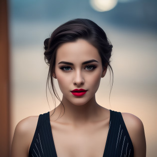 **girl, realistic, beatifull, better fit the eyes, slightly enlarge the eyes, beautify the face, 4k -- v 4** - Upscaling by <@1096Arafed woman with a black dress and a pink lip, modelo feminino bonito, Retrato de um modelo bonito, foto retrato suave 8 k, lindo rosto atraente, rosto bonito atraente, modelo bonito da menina, mulher jovem bonita, menina modelo bonita, cinematic headshot portrait, Retrato de 50mm, mulher bonita jovem, foto de uma mulher bonita, rosto feminino atraente