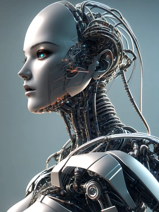 complex 3d render ultra detailed of a beautiful metal android face, cyborg, robotic parts, 150 mm, beautiful studio soft light, rim light, vibrant details, luxurious cyberpunk, lace, hyperrealistic, anatomical, facial muscles, cable electric wires, microchip, elegant, beautiful background, octane render, H. R. Giger style, 8k
