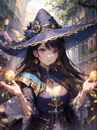 (Master Masterpiece?beste Quality?highestres?offical art?Beautifully Aesthetic:1.2)?(Master Masterpiece?beste Quality?beste Quality?offical art?Beautifully Aesthetic:1.2)?(Master Masterpiece?beste Quality?beste Quality?offical art?Beautifully Aesthetic:1.2)?(1girls:1.3)?higly detailed?(Fractal Art:1.3)?colorfully?Supreme Details??Enchanting witch from another world?This painting titled?It depicts a captivating beautiful witch manipulating magic in the castle gardens without limits?The castle spreads out?The garden there is?It creates an atmosphere as if a door to another world has appeared..?

Standing at the center is?Beautiful witch in a sophisticated dress?His face is meticulously drawn.?He has a profound expression on his face, as if he strongly wishes for something.?In her hand is a luxurious wand.?From that wand is emitting mighty magical powers? The magic cast is?It was released as an explosive force from the tip of the wand.?The energy that reverberates through the garden as a beam of colorful light is very powerful.?A beam of light makes a large trajectory in the sky?

The charm of this painting is?The mighty and enchanting beauty of the witch?ve?It skillfully captures the mystique of the garden.? ?And the witch's facial expressions and movements are very realistic.?It has the power to draw the viewer into the place?

In addition?the light and shadow production is also stunning?The beam of light emitted by the cane is?Illuminate the gardens and castle?pure?Creates a sense of distance from the visual light source to the witch.?Quality produces realistic images?It can convey visual beauty and story appeal at the same time?

This is?Not only visually appealing works?It is a work that further enriches the visual experience by drawing a story.? ?We are thinking about the theme to the fullest?The images are very realistic and?Very detailed and?Must be a high resolution 16k?Sony F and 24-105mm f / Use a Sony Alpha 4 mirrorless camera with 1G OSS lenses?ISO sensiti
