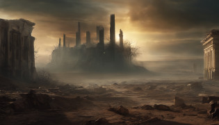 # Mind Map: Desolate Post-Apocalyptic Landscape

## Description
- Haunting and thought-provoking image of the end of the world
- Depicts a desolate, post-apocalyptic landscape
- Crumbling cities, scorched earth, and foreboding sky
- Remnants of human civilization in ruins
- Nature reclaiming the land
- Subtle details hinting at causes of the apocalypse
- Conveys a sense of despair
- Leaves room for a glimmer of hope or resilience

## Elements
- Desolate landscape
- Crumbling cities
- Scorched earth
- Foreboding sky
- Ruins of human civilization
- Nature reclaiming the land
- Subtle details hinting at causes
- Sense of despair
- Glimmer of hope or resilience

## Causes of the Apocalypse
- Environmental disaster
- War
- Catastrophic event from space

## Emotions
- Fear
- Awe
- Contemplation
- Fragility of our world
- Consequences of our actions