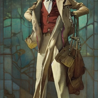 Young male, 1 9 2 0 s fashion, art by joseph leyendecker, donato giancola, dean cornwell, peter mohrbacher, ruan jia, marc simonetti, ayami kojima, cedric peyravernay, alphonse mucha, thomas kinkade, victo ngai --v 4